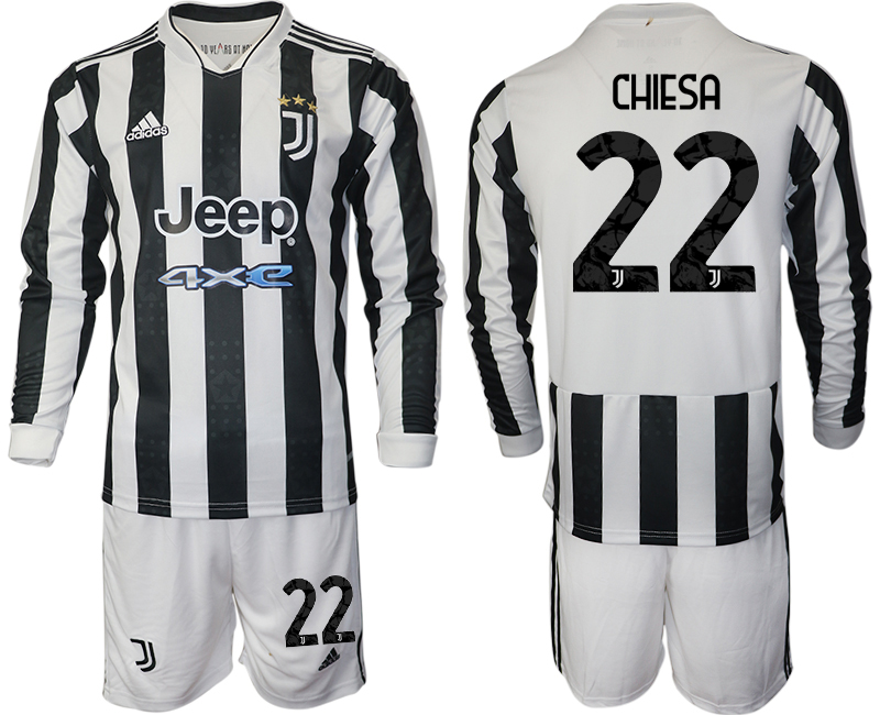 Men 2021-2022 Club Juventus home white Long Sleeve #22 Adidas Soccer Jersey